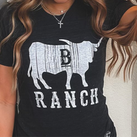 B Ranch White Graphic Tee