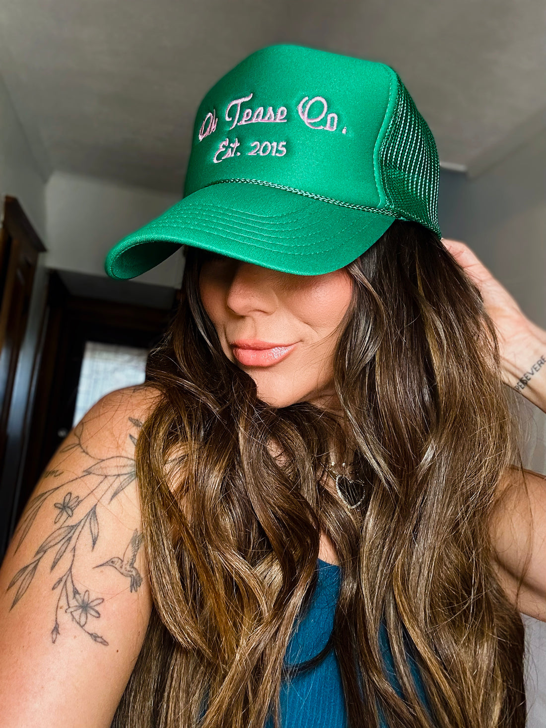 โVintage Cursive Green Hatโ