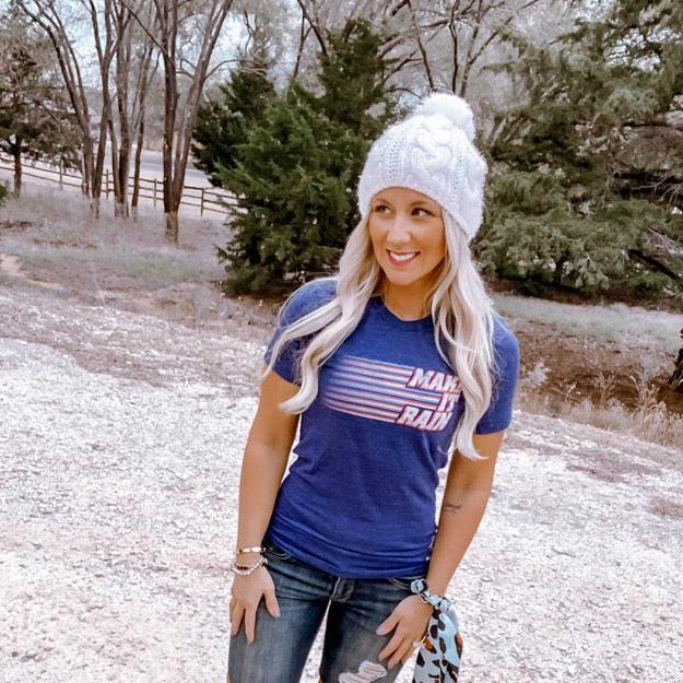 Make It Rain Tee, Blue