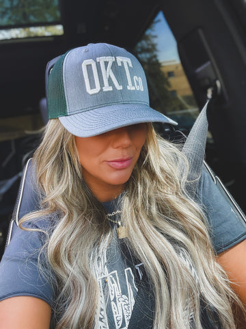 Gray Green OKTCO TRUCKER Hat