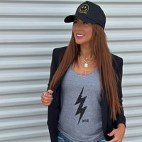 Thunderbolt Tank, Black on Grey